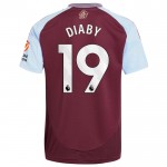 Günstige Fußballtrikots Aston Villa Diaby 19 Heimtrikot 2024-25 Kurzarm